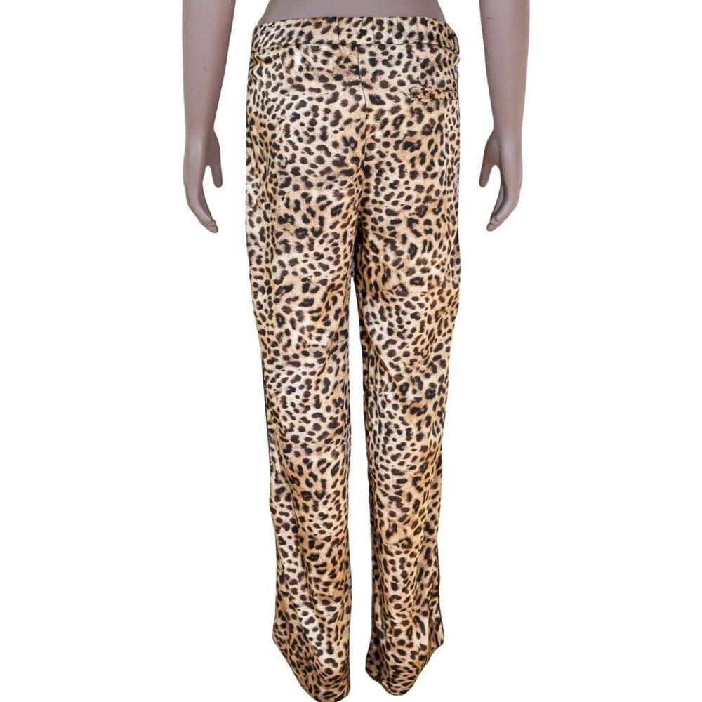 Zara Satin Leopard Print Wide Leg Pants Size XS - Picture 3 of 5
